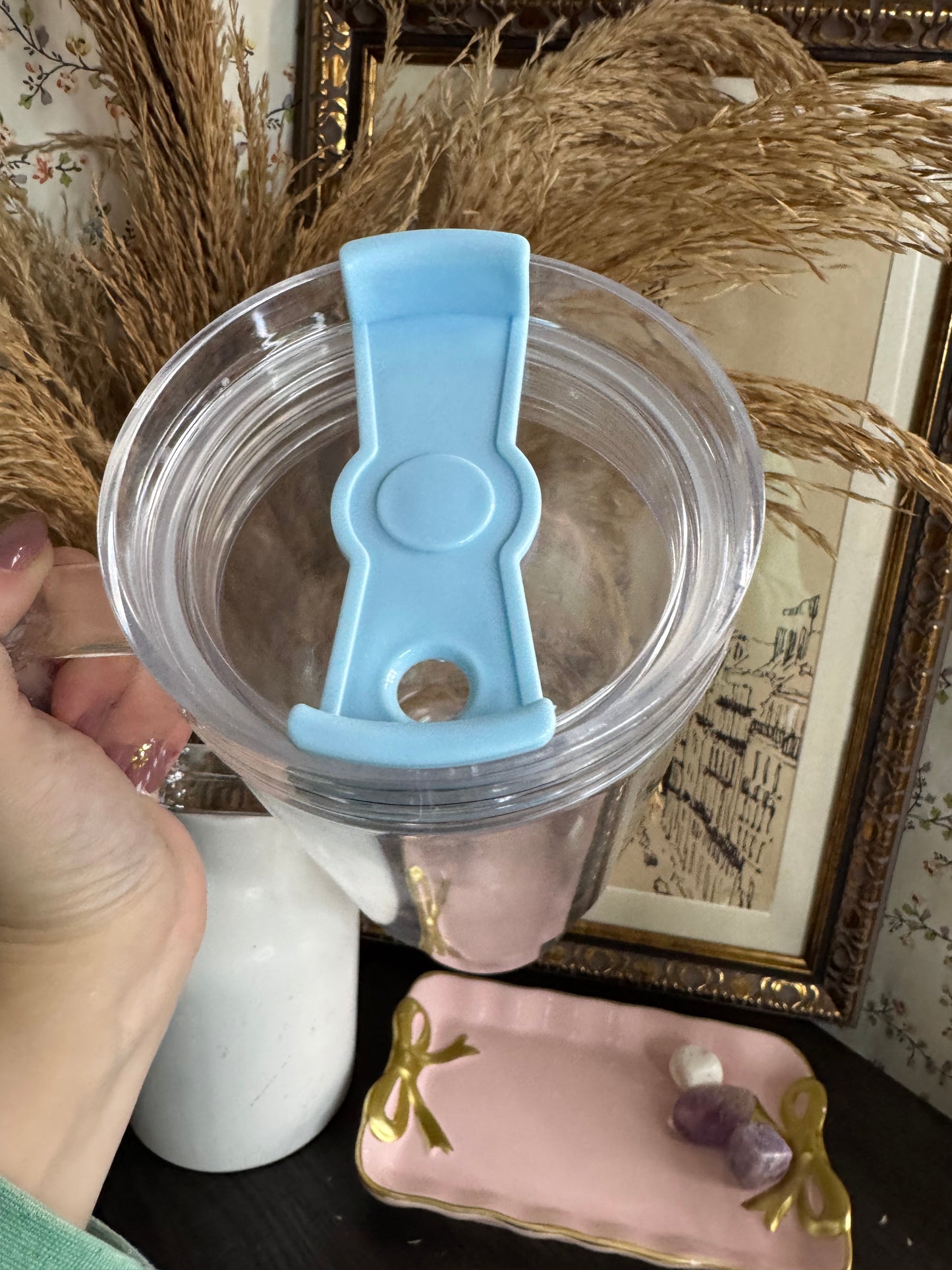 40oz Acrylic Snowglobe Light Blue