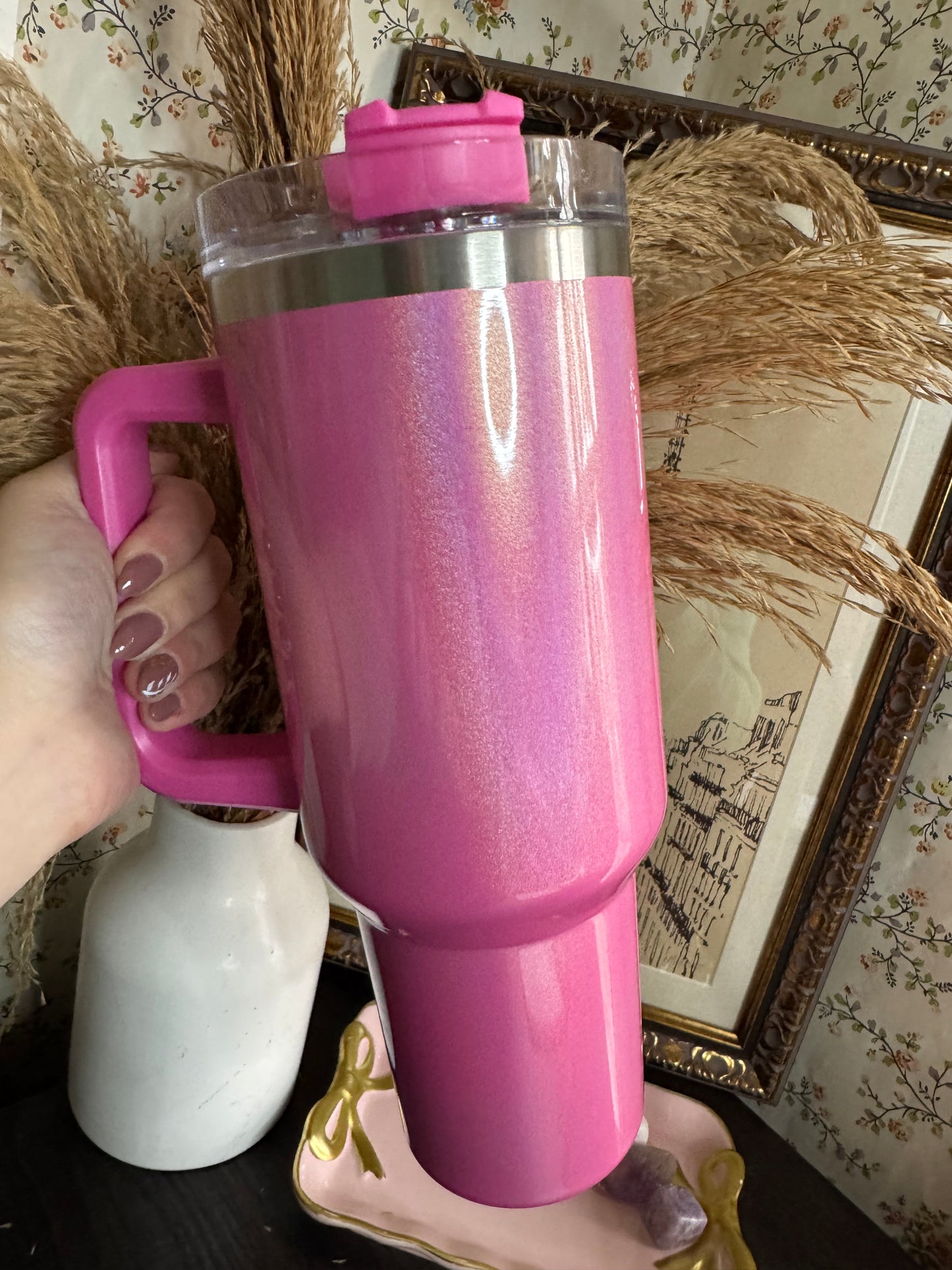 40oz Wrap or Decal Only Stainless Steel Dark Pink