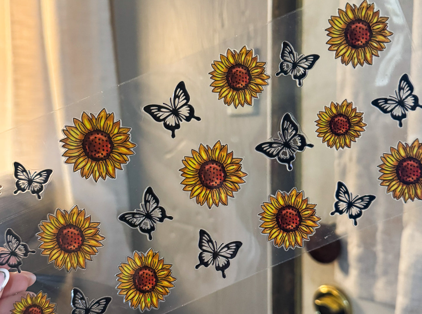 Butterfly and sunflowers