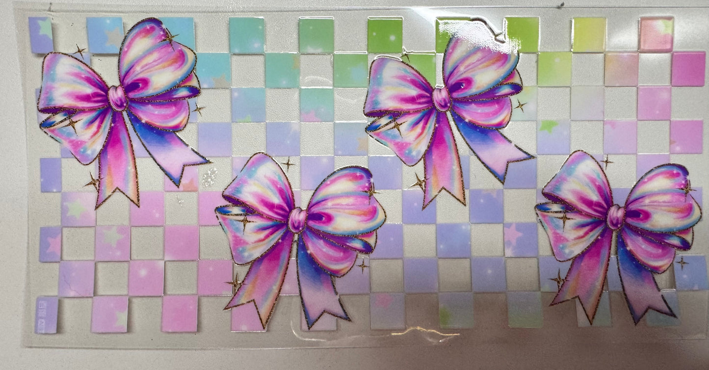 Pink Bows With Checkered