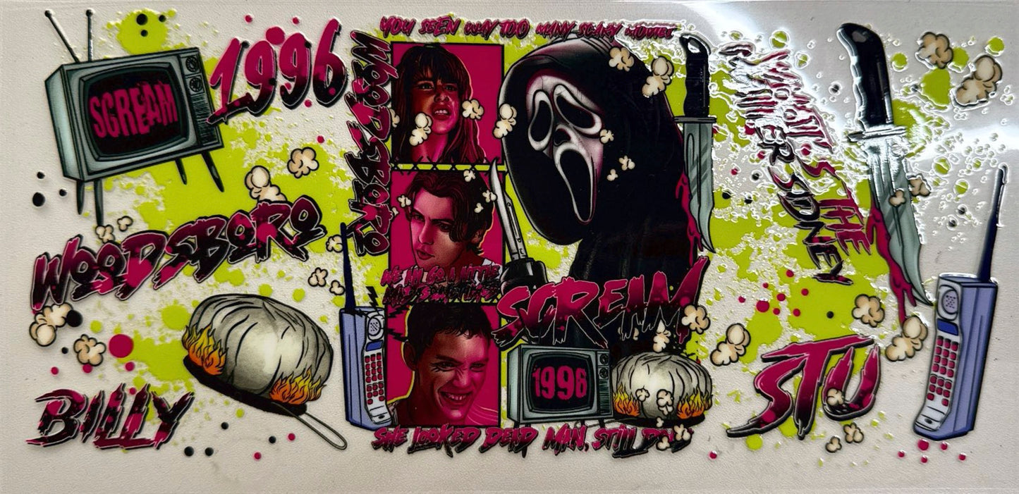Pink & Green Ghost Face