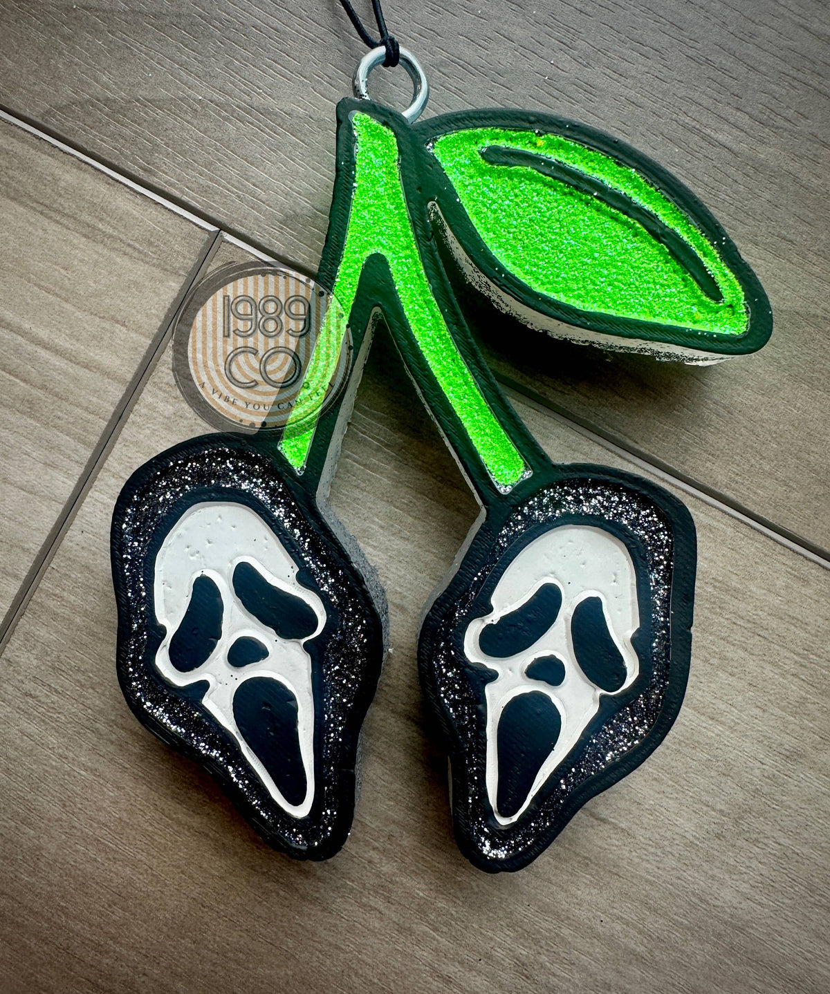 Ghost Face Cherries Car Freshie: Black Ice
