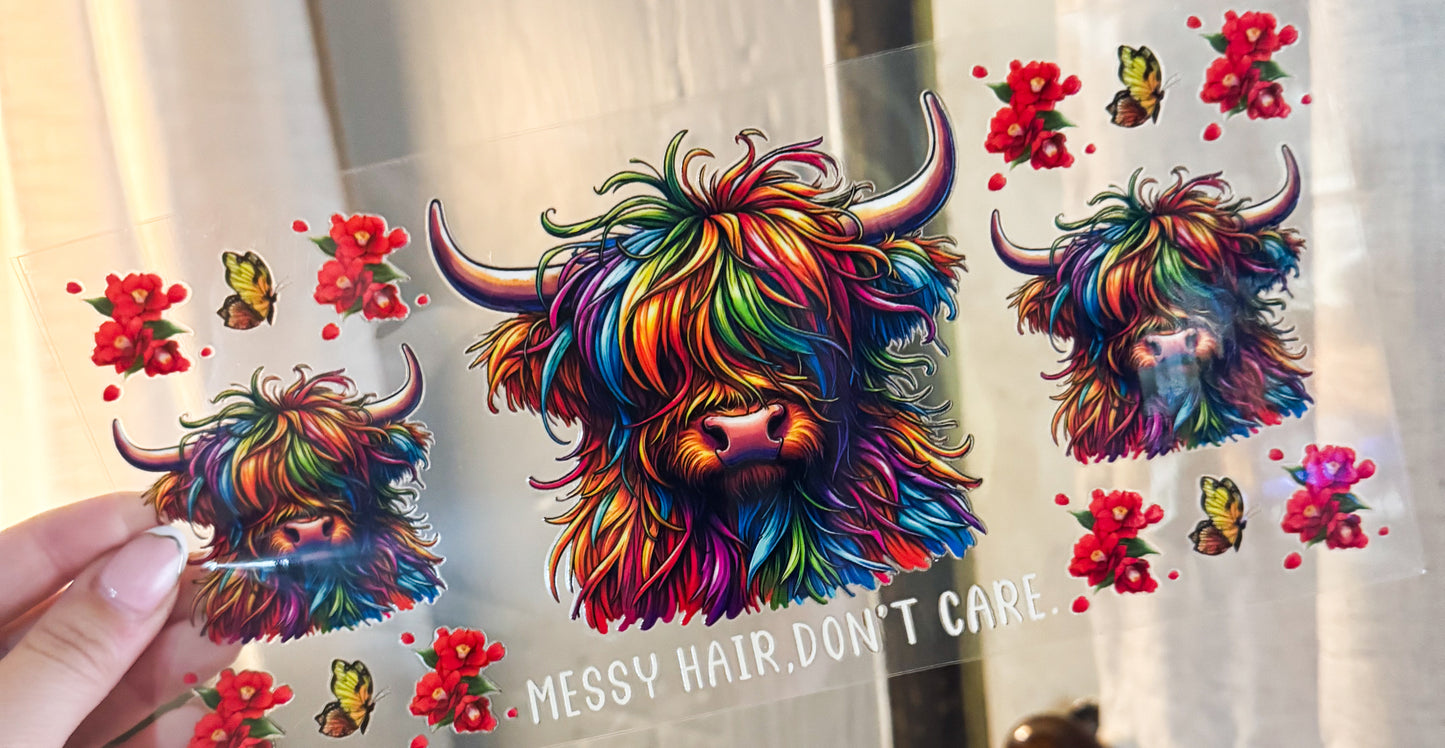 Rainbow highland cow