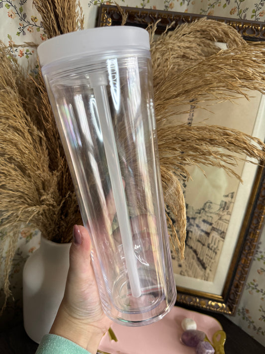 20oz Flip Straw Cup White