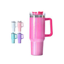 40oz Glitter Shine Tumbler with Handle Double Wall Stainless Steel Insulated