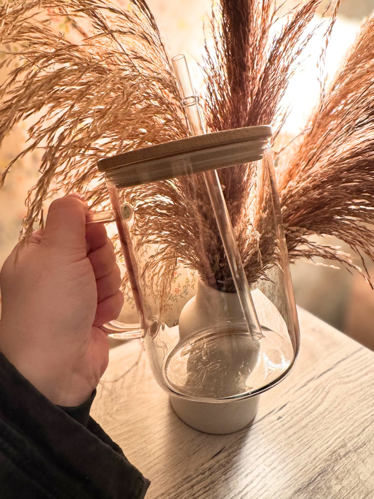 15oz Glass Mug with Handle