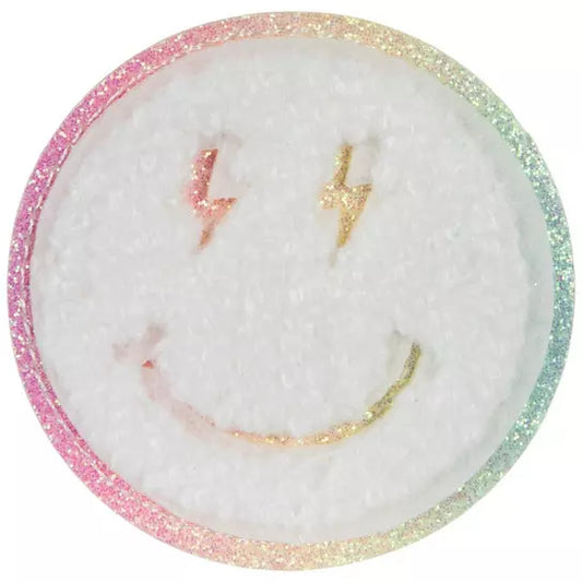 White Smiley Face Patch