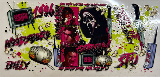 Pink & Green Ghost Face